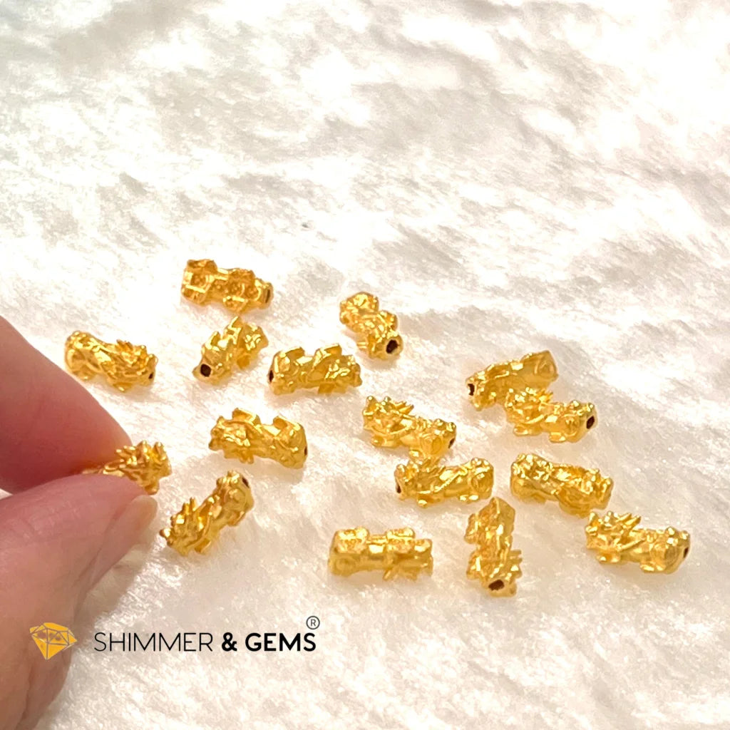 24k Pure Gold 999 3D Pixiu Emerald Bracelet