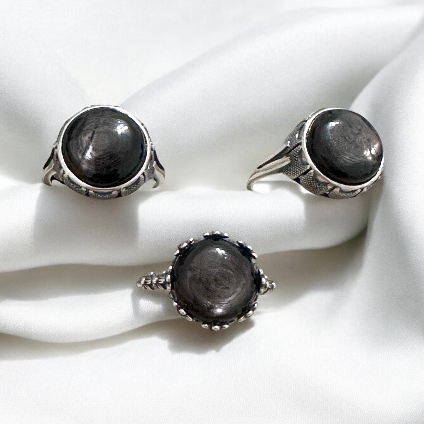 Hypersthene Vintage Adjustable Ring 925 Silver (AAAAAAAA GRADE)