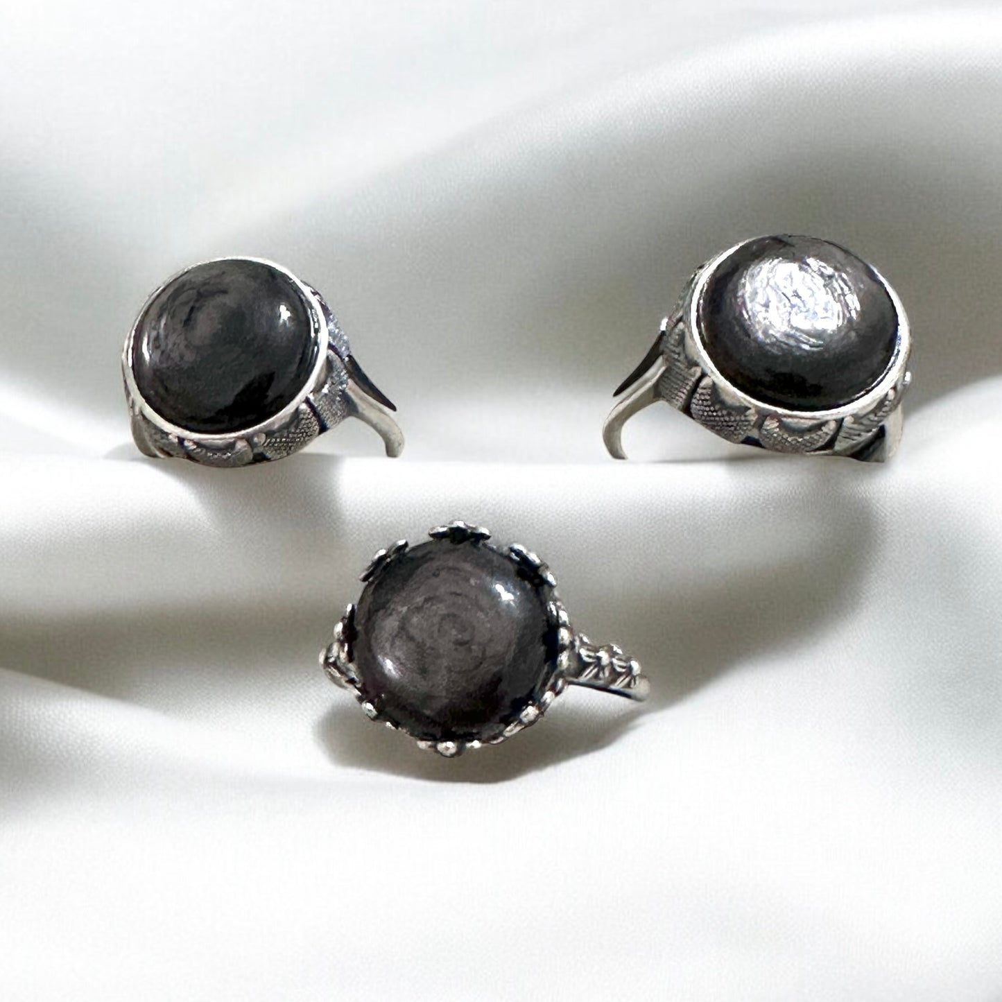 Hypersthene Vintage Adjustable Ring 925 Silver (AAAAAAAA GRADE)