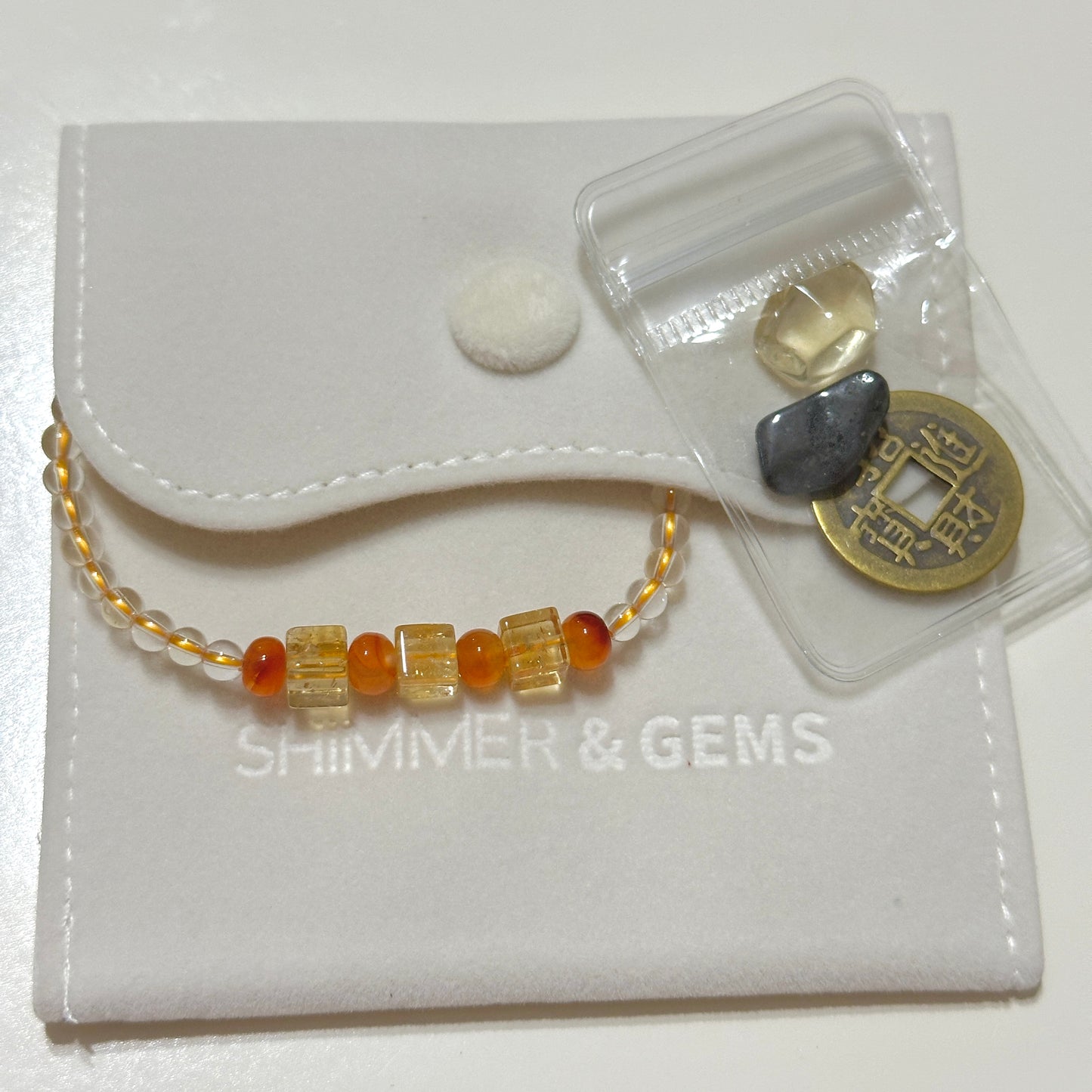 Wealth Support Trio by Audrey (Lightfield Healing + Pocket Stones + Bracelet) Pre-coded & Activated