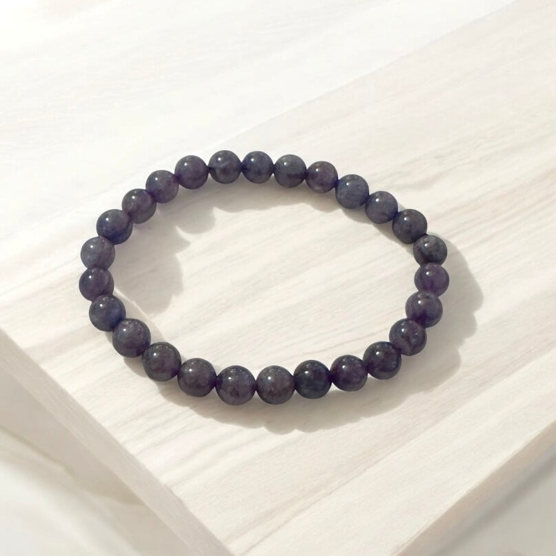 Iolite with Leklai Premium 7-8mm Bracelet (Detox • Debt Clearing • Magical Alchemy • Soul Cleansing) Sacred Technology Collection