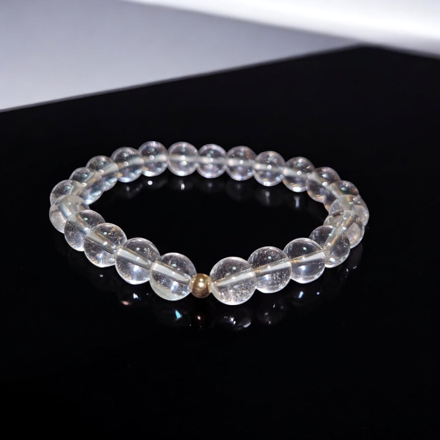 Clear Quartz with 14k Gold-Filled Bead (8mm) lightcoded & attuned