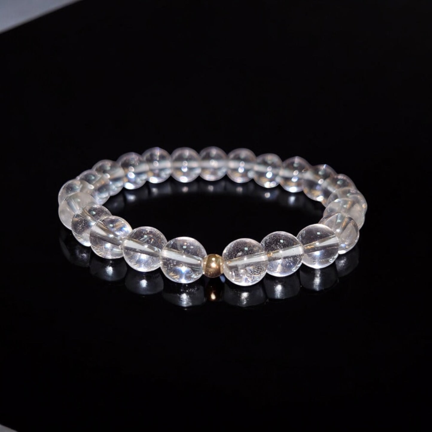 Clear Quartz with 14k Gold-Filled Bead (8mm) lightcoded & attuned