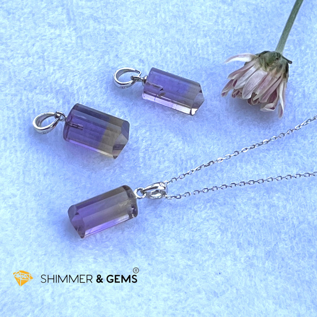 Ametrine Tube Pendant 925 Silver (14Mm)