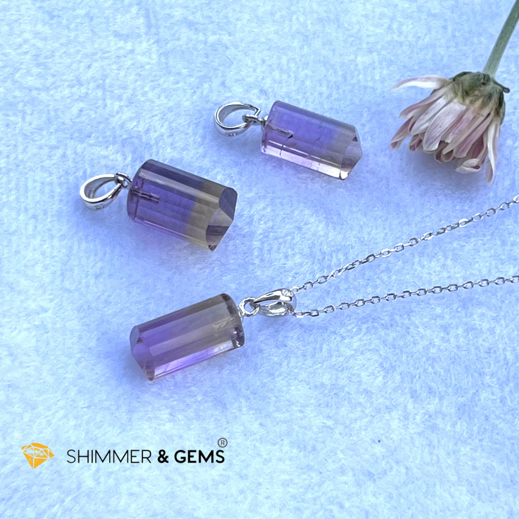 Ametrine Tube Pendant 925 Silver (14Mm)