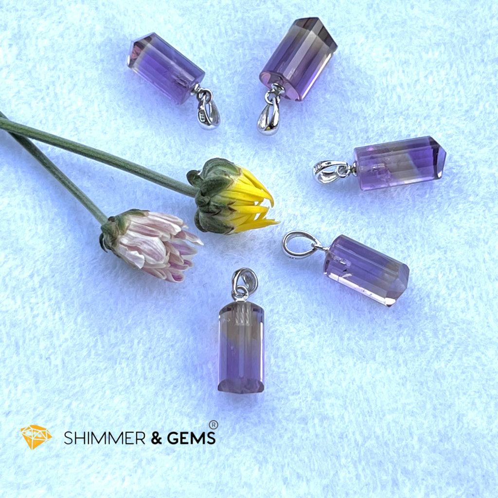 Ametrine Tube Pendant 925 Silver (14Mm)