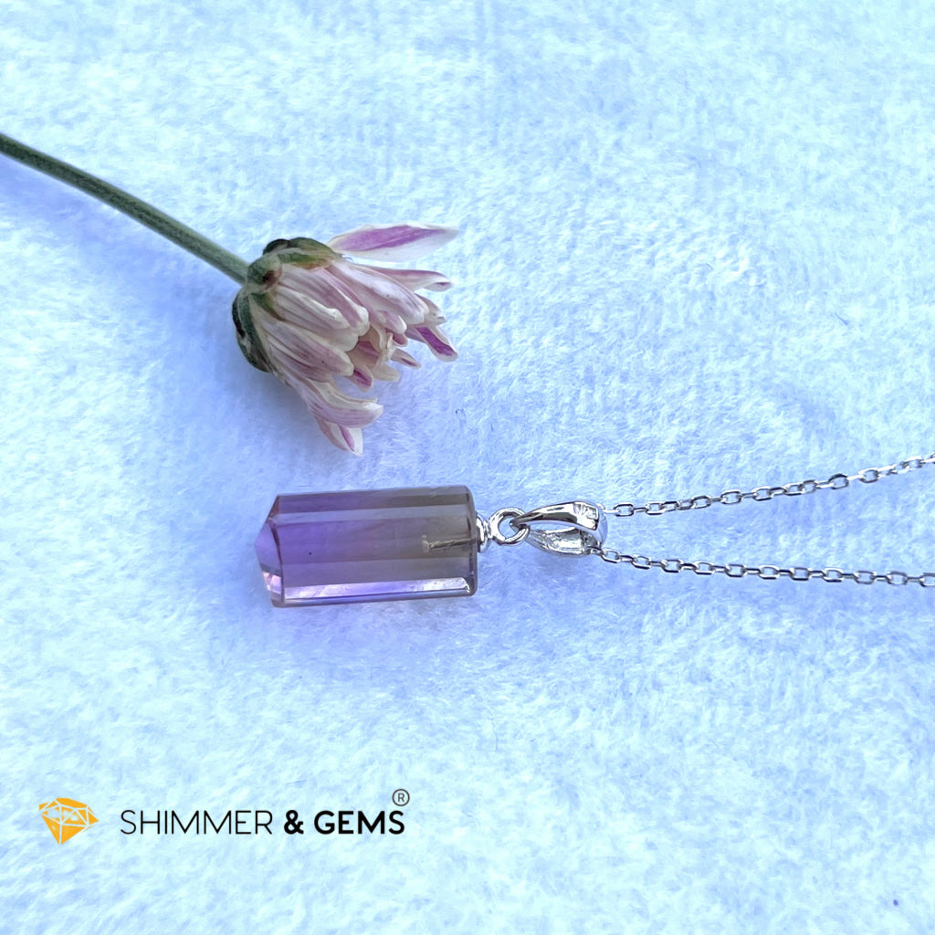 Ametrine Tube Pendant 925 Silver (14Mm)