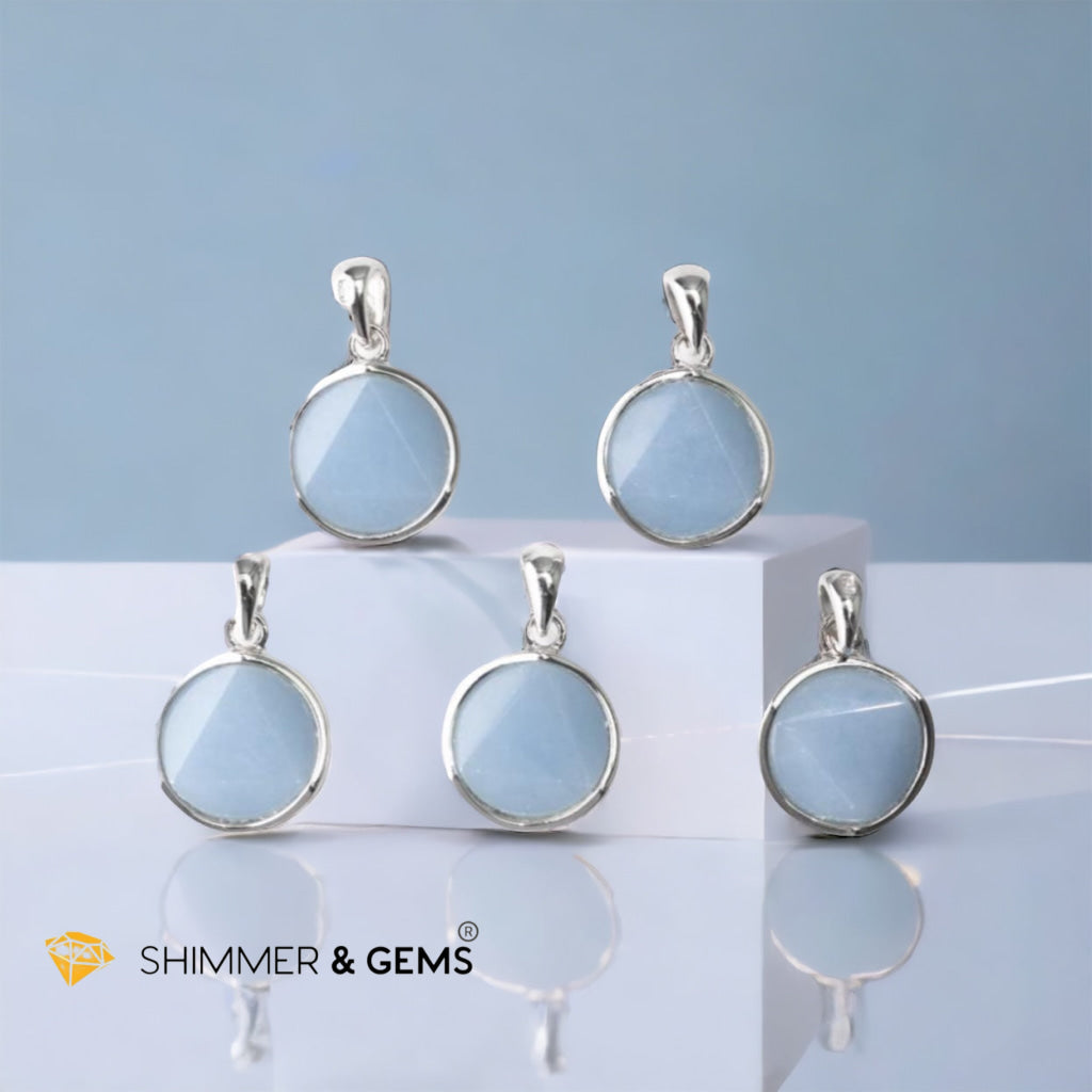 Angelite Star of David 12mm Pendants 925 Silver