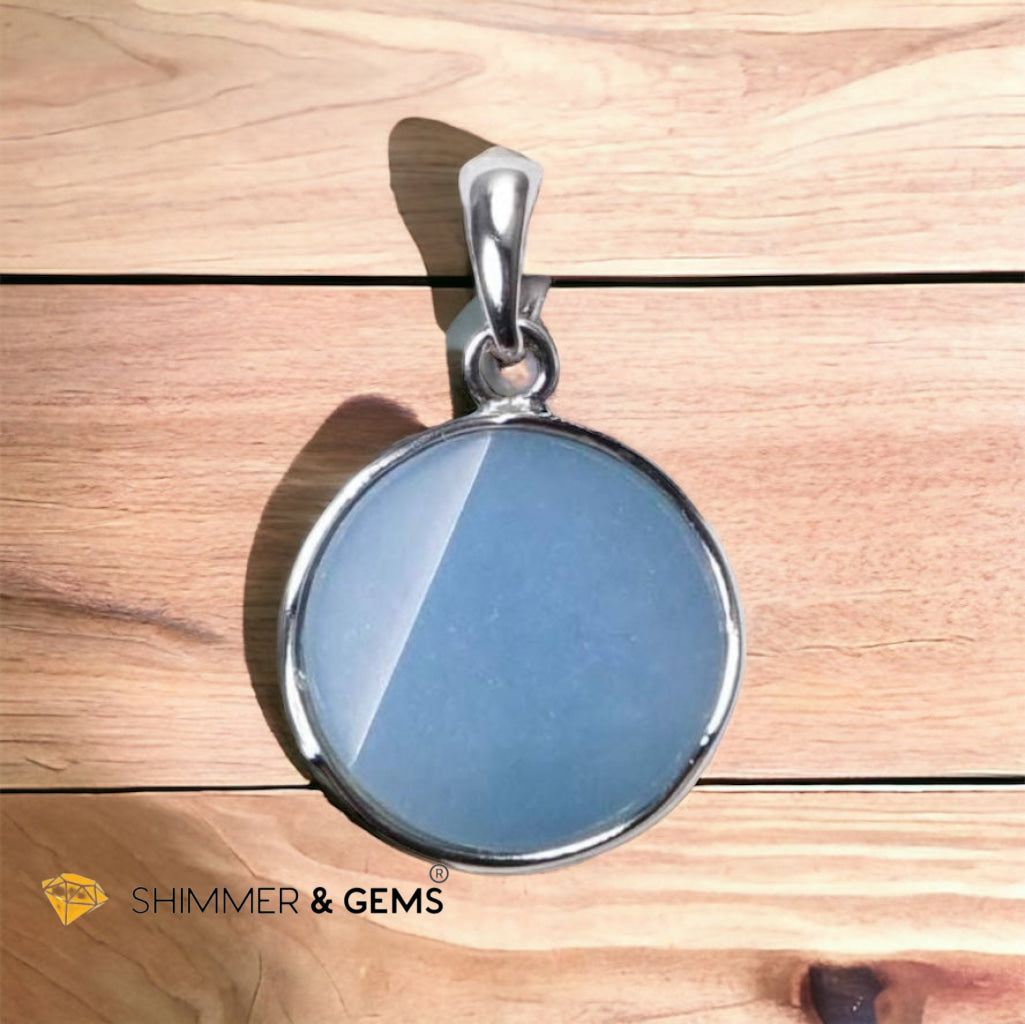 Angelite Star of David 12mm Pendants 925 Silver