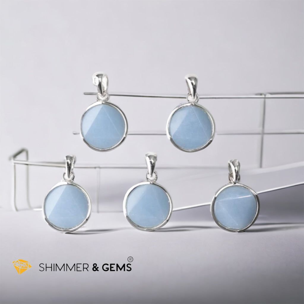 Angelite Star of David 12mm Pendants 925 Silver