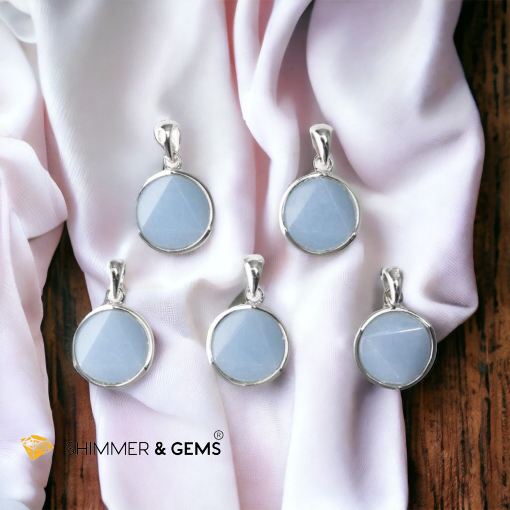 Angelite Star of David 12mm Pendants 925 Silver