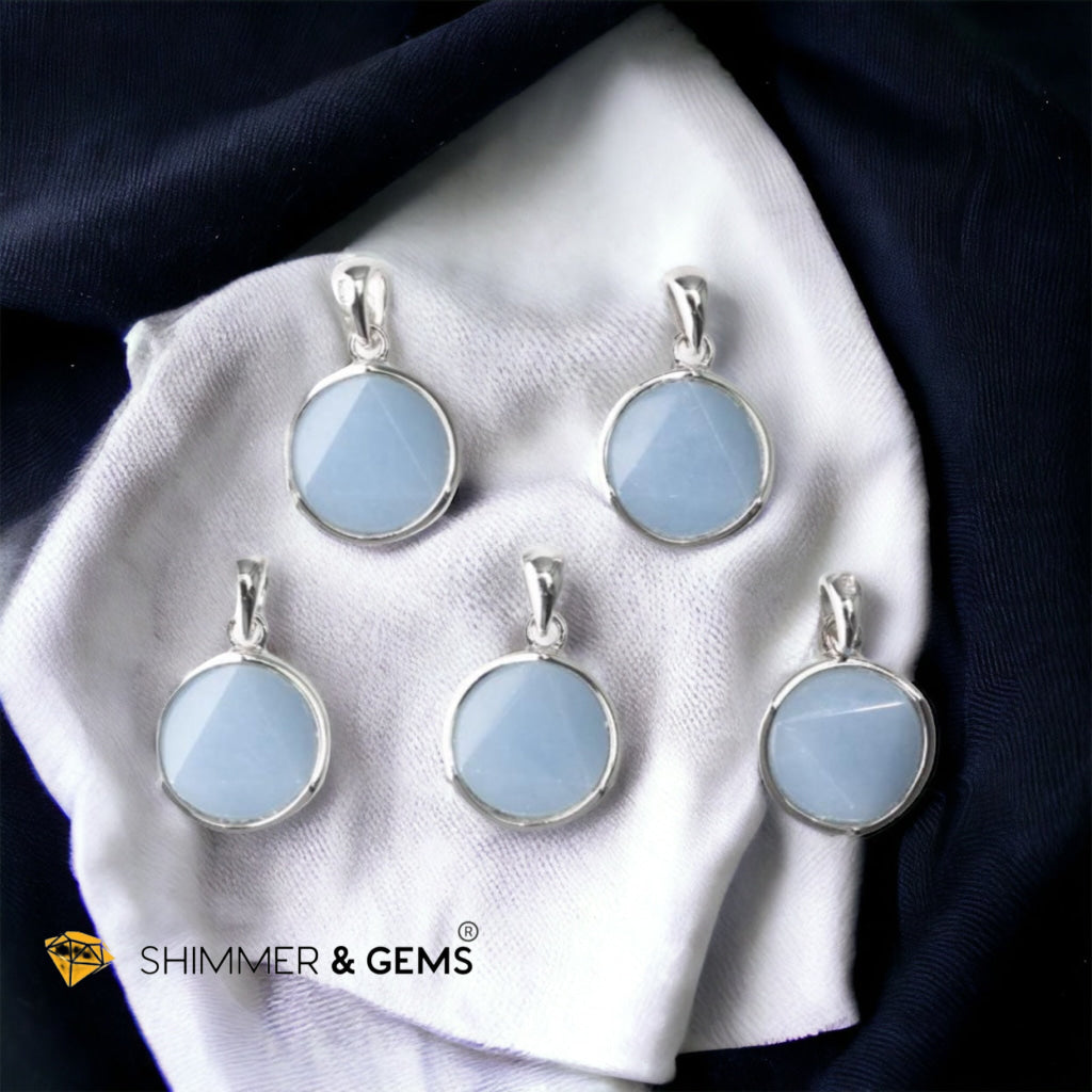 Angelite Star of David 12mm Pendants 925 Silver