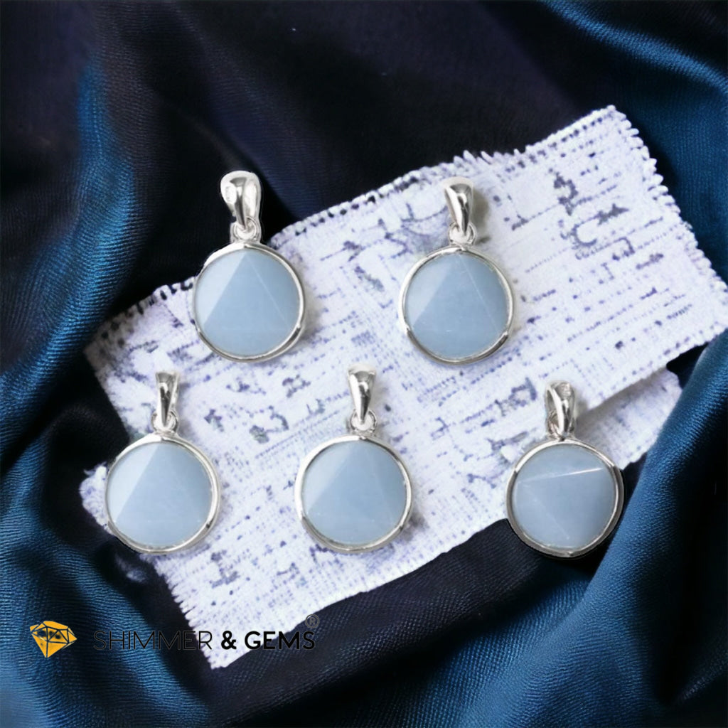 Angelite Star of David 12mm Pendants 925 Silver