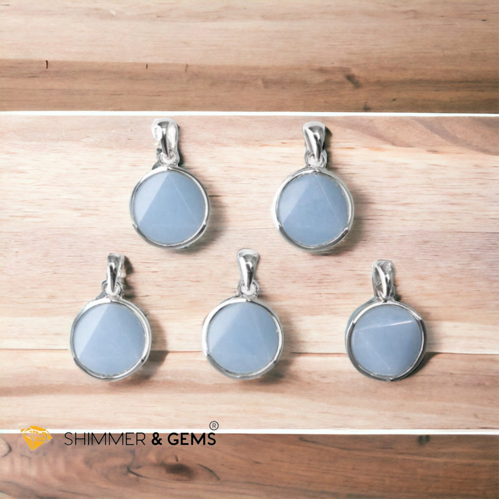 Angelite Star of David 12mm Pendants 925 Silver