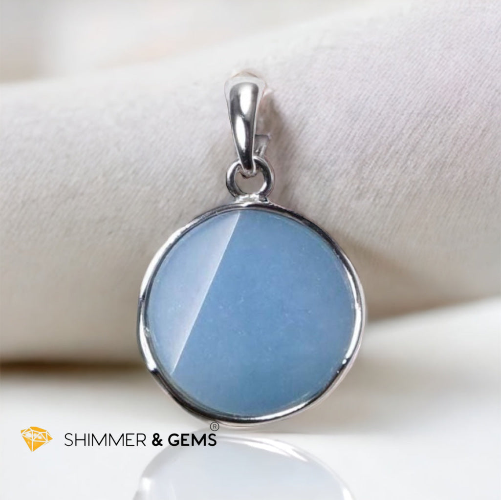 Angelite Star of David 12mm Pendants 925 Silver