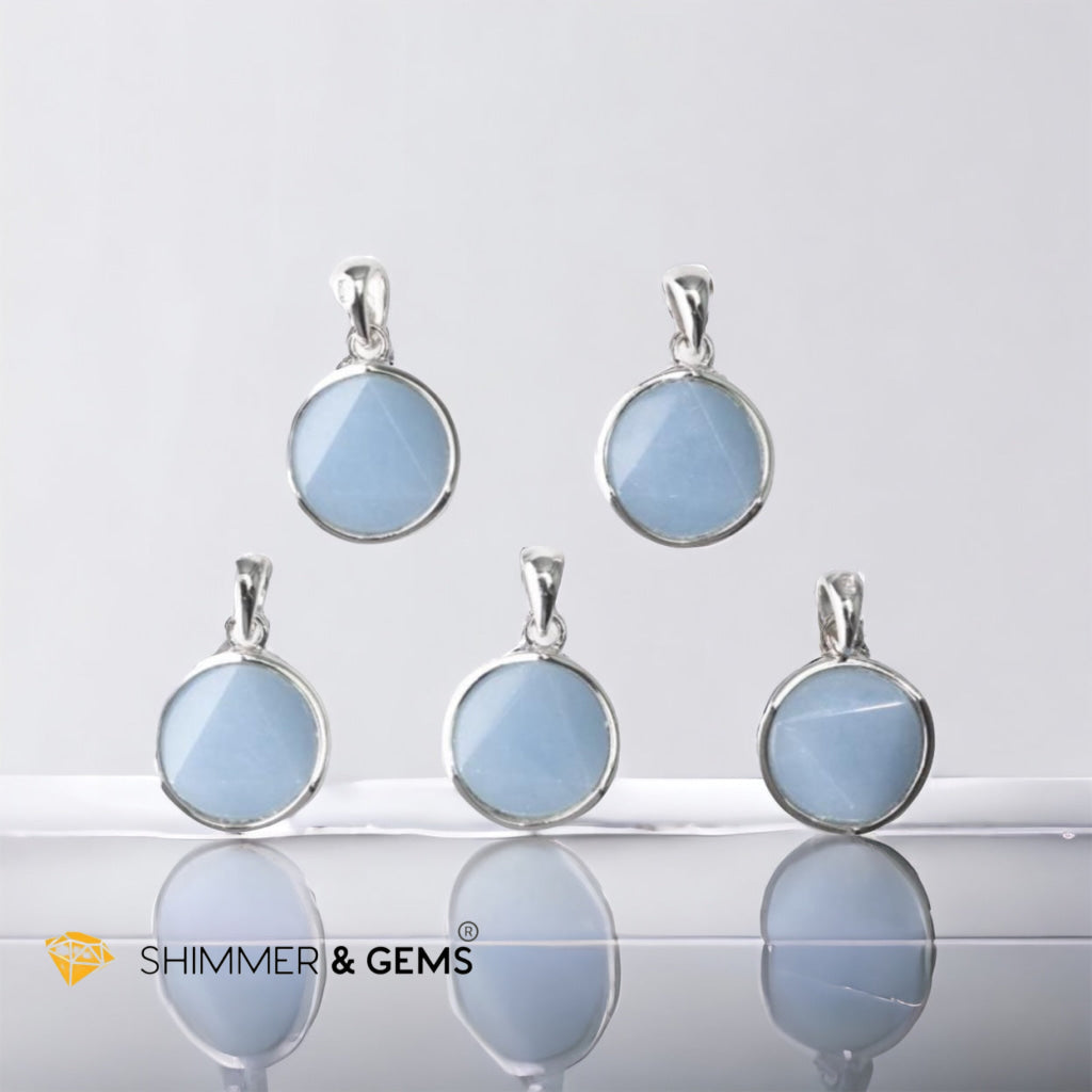 Angelite Star of David 12mm Pendants 925 Silver