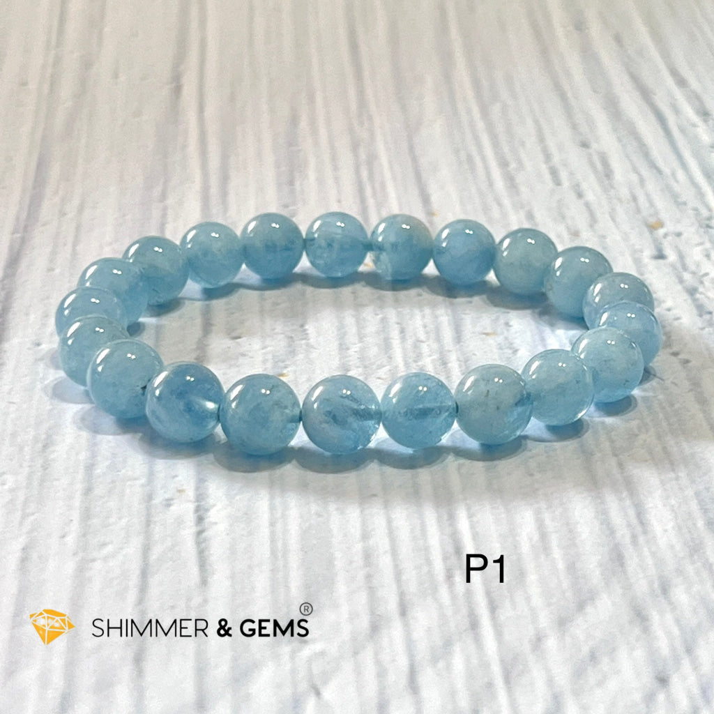 Aquamarine 9Mm Bracelets (Aa Grade) Photo 1 (6.5)