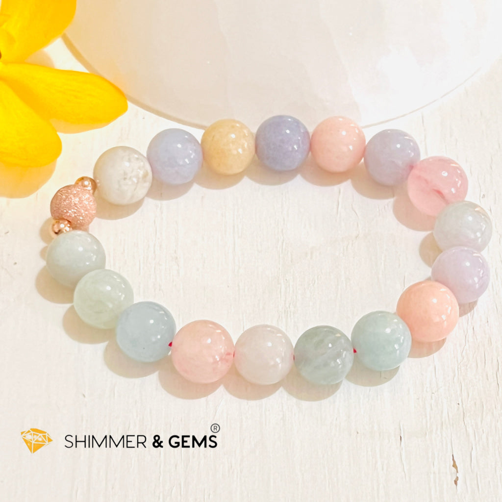 Beryl Healing Bracelet 10Mm (Morganite Heliodor Aquamarine) Bracelets