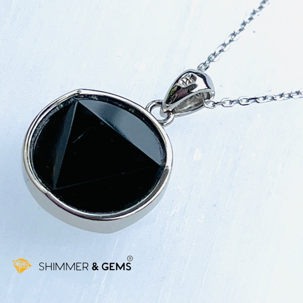 Star Of David Black Tourmaline 15Mm Pendant 925 Silver Charms & Pendants