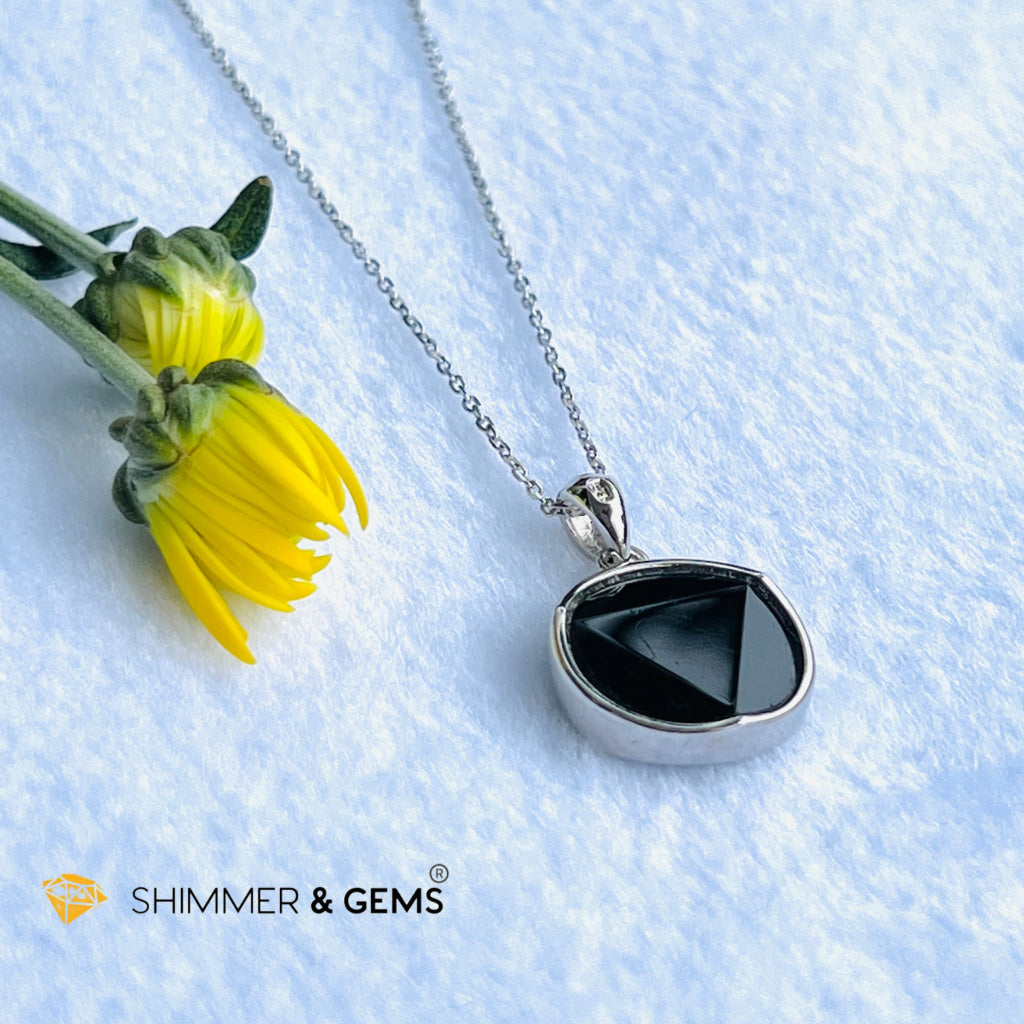 Star Of David Black Tourmaline 15Mm Pendant 925 Silver Charms & Pendants