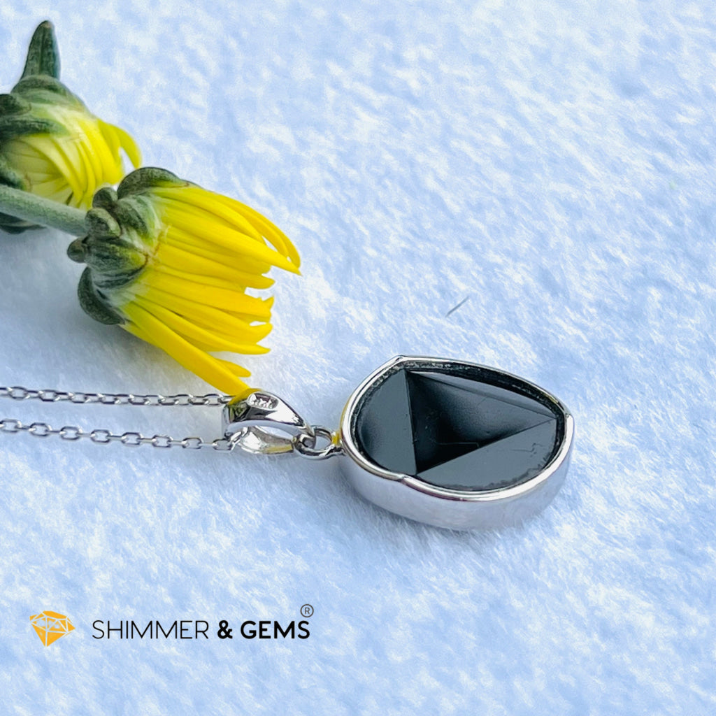 Star Of David Black Tourmaline 15Mm Pendant 925 Silver Charms & Pendants