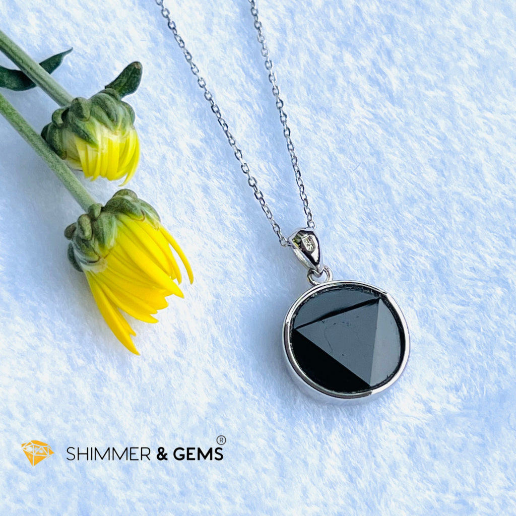 Star Of David Black Tourmaline 15Mm Pendant 925 Silver Charms & Pendants