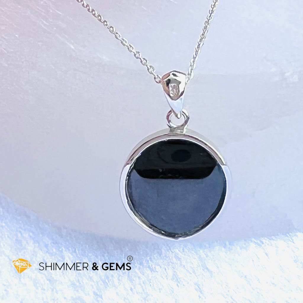 Star Of David Black Tourmaline 15Mm Pendant 925 Silver Charms & Pendants