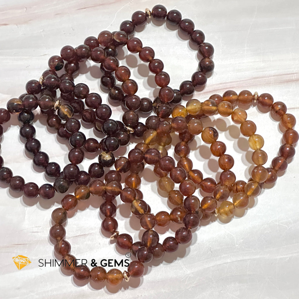 Blue Amber 10Mm Bracelet With 14K Gold Filled Bead