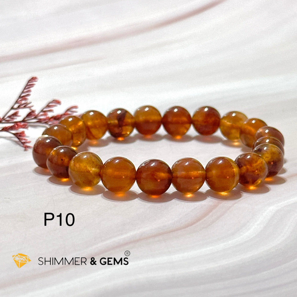 Blue Amber 10Mm Bracelet With 14K Gold Filled Bead Photo 10 (6.5)