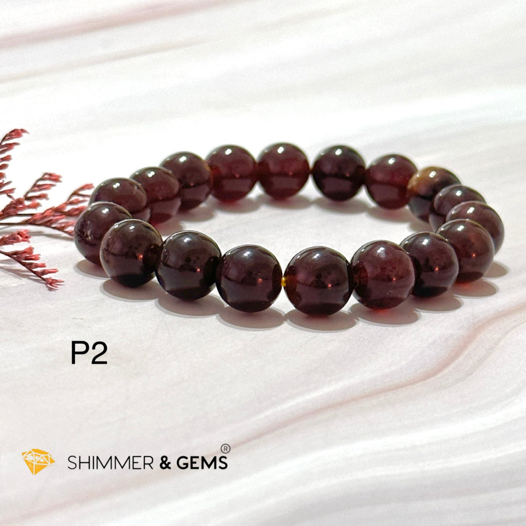 Blue Amber 10Mm Bracelet With 14K Gold Filled Bead Photo 2 (6)