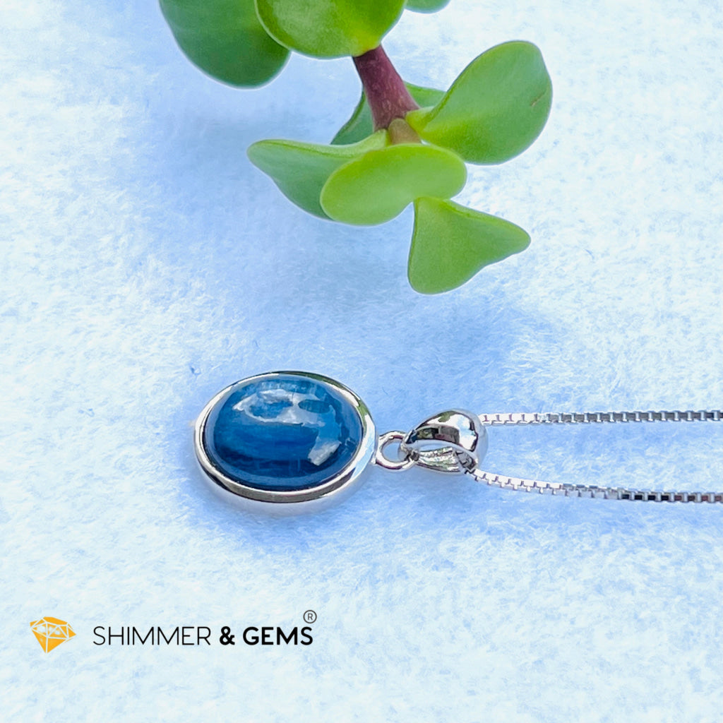 Blue Kyanite Oval Pendant Aa Grade Charms & Pendants