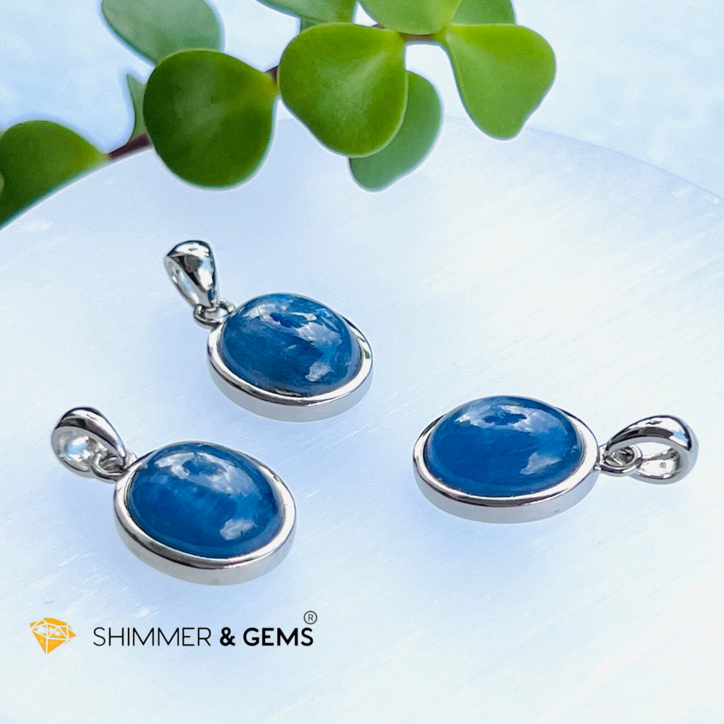 Blue Kyanite Oval Pendant Aa Grade Charms & Pendants
