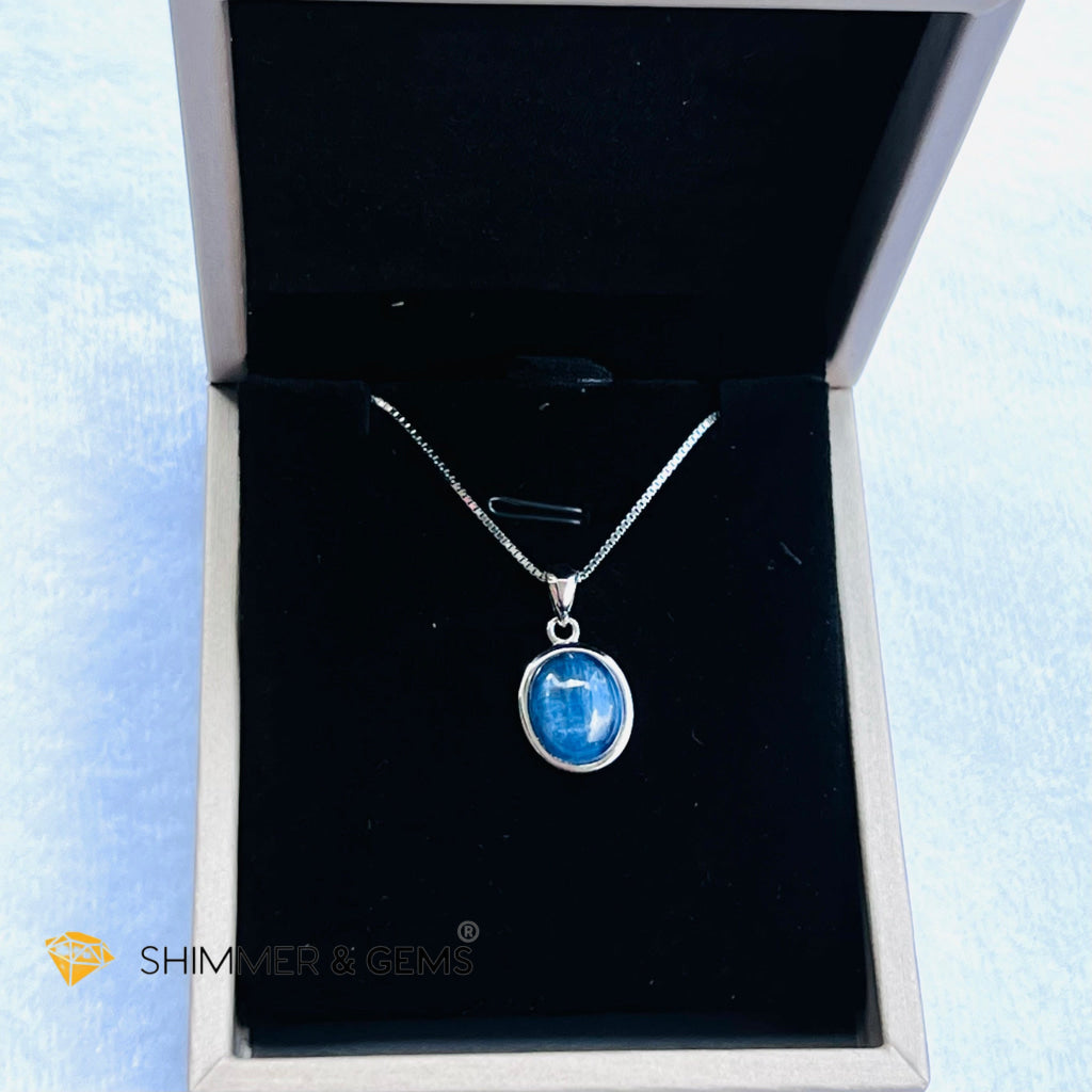 Blue Kyanite Oval Pendant Aa Grade Charms & Pendants
