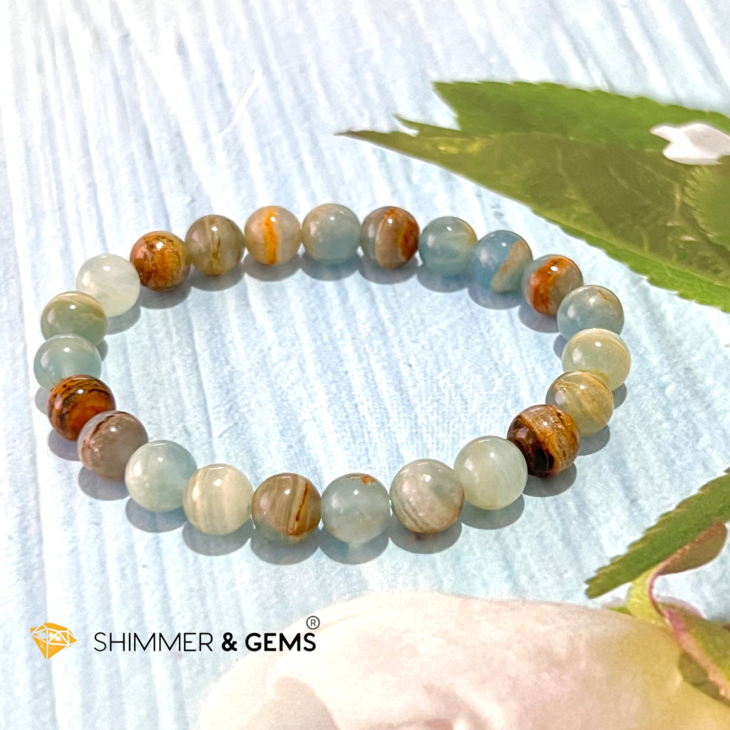 Blue Onyx 8Mm Bracelet Size 6-6.5