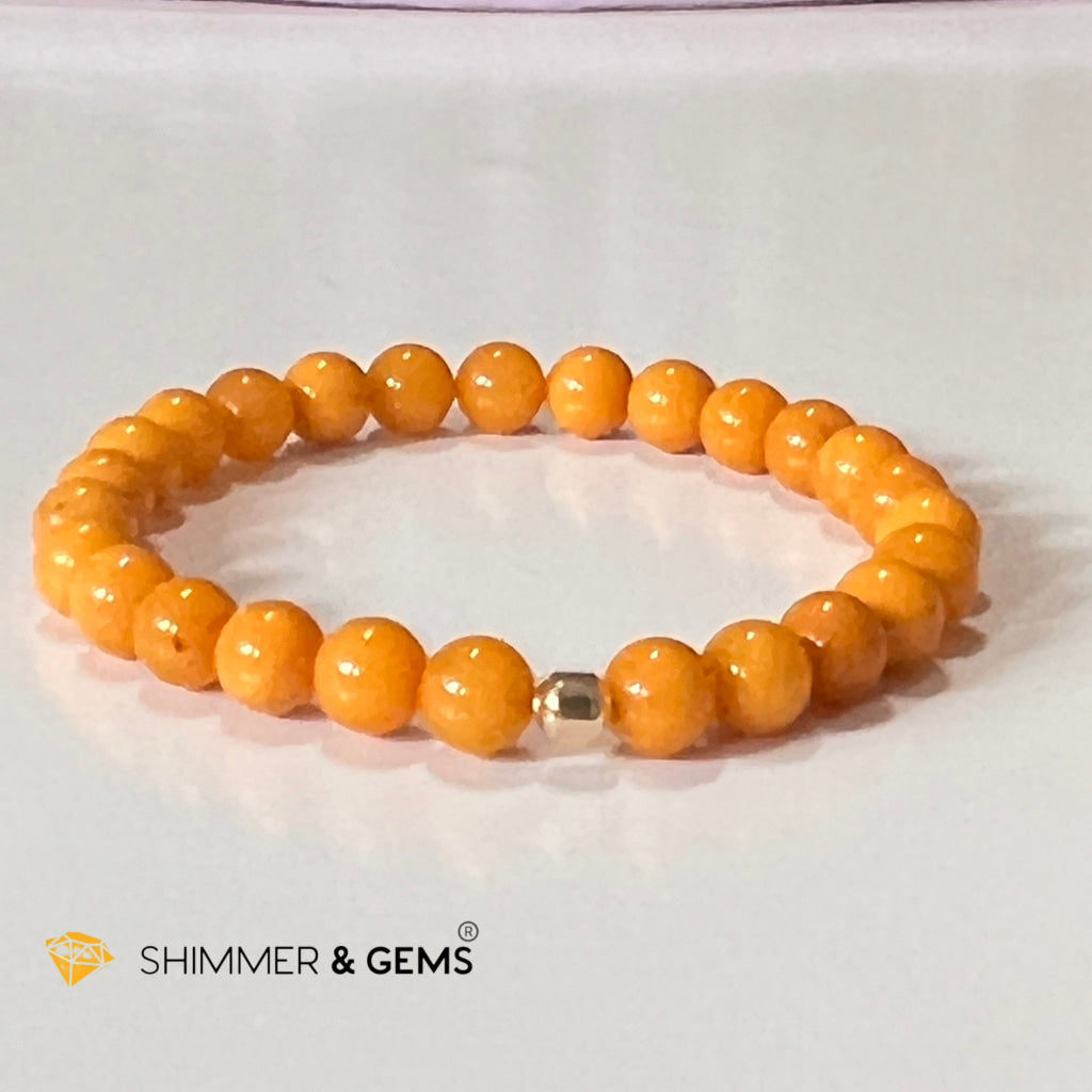 Butter Amber 6Mm Healing Bracelet With 14K Gold Filled Bracelets