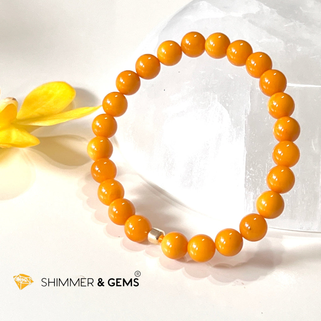 Butter Amber 6Mm Healing Bracelet With 14K Gold Filled Bracelets