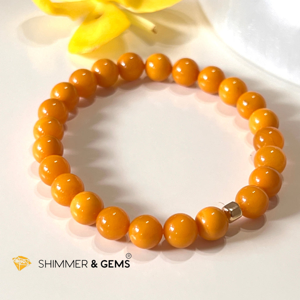 Butter Amber 6Mm Healing Bracelet With 14K Gold Filled Bracelets