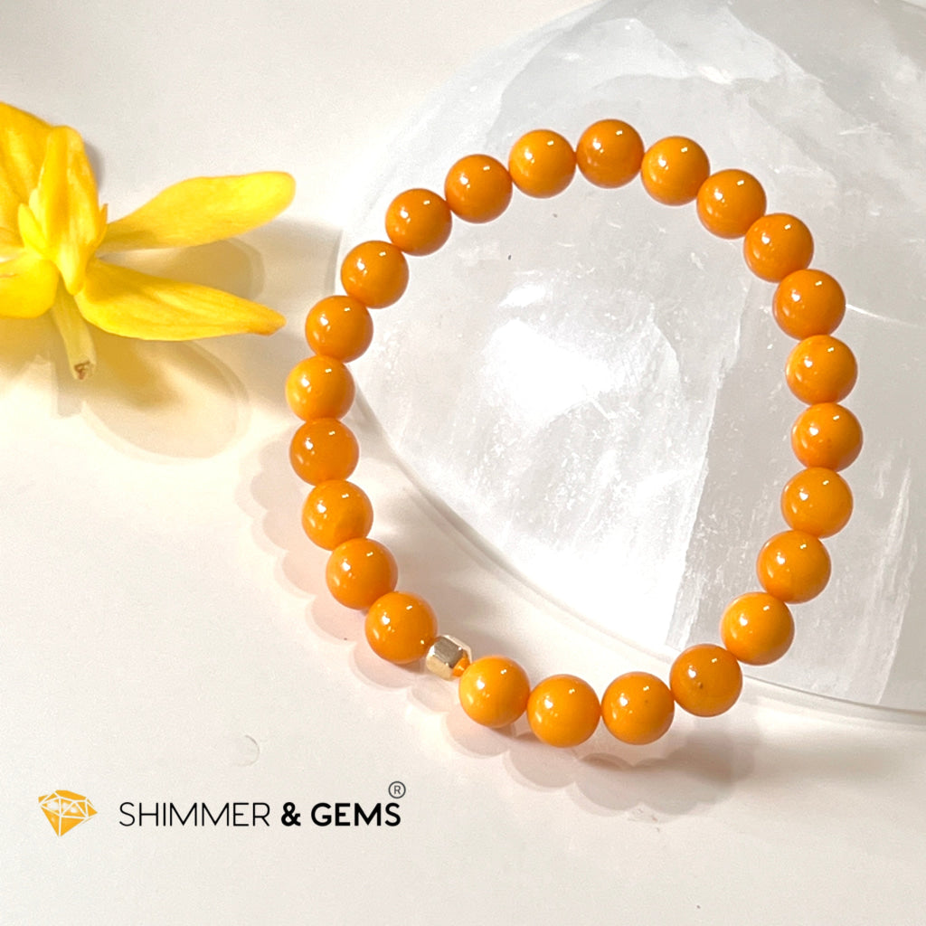 Butter Amber 6Mm Healing Bracelet With 14K Gold Filled Bracelets