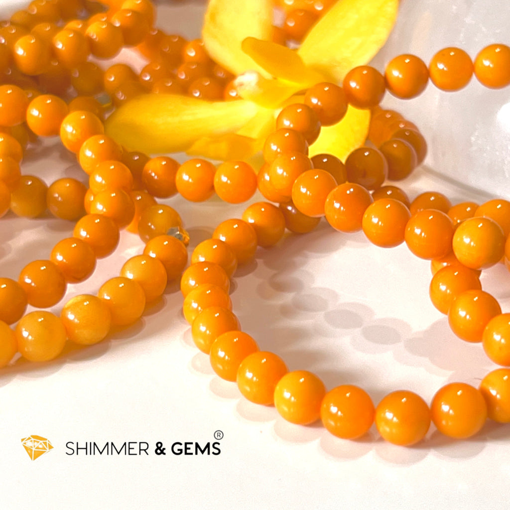 Butter Amber 6Mm Healing Bracelet With 14K Gold Filled Bracelets