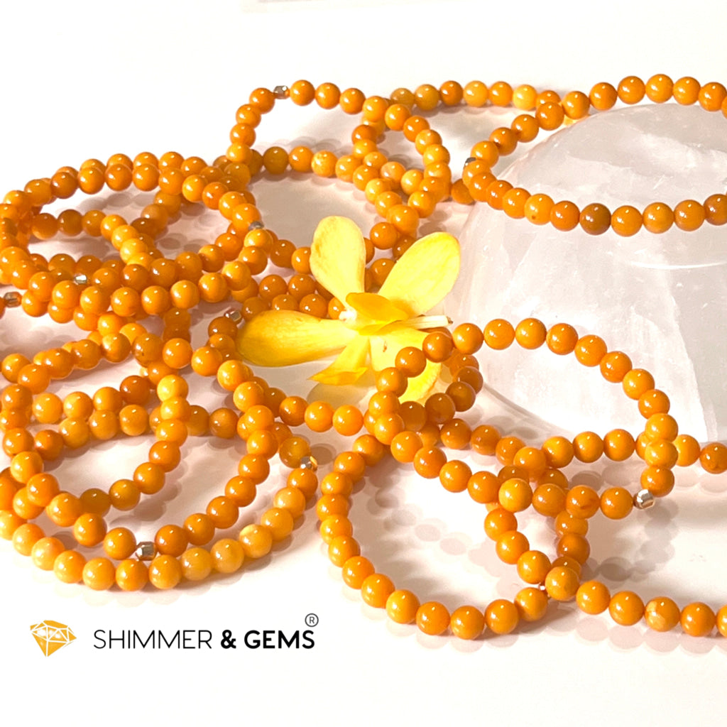 Butter Amber 6Mm Healing Bracelet With 14K Gold Filled Bracelets