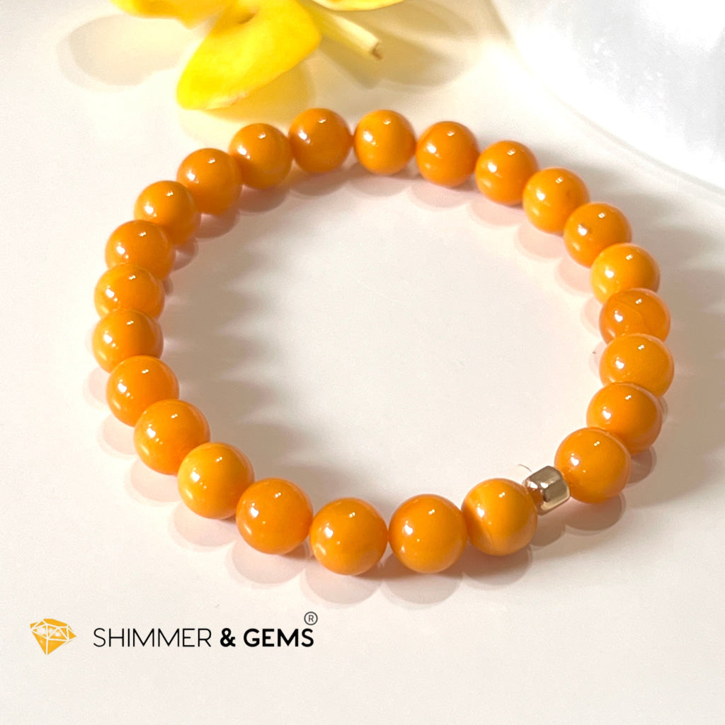 Butter Amber 6Mm Healing Bracelet With 14K Gold Filled Bracelets