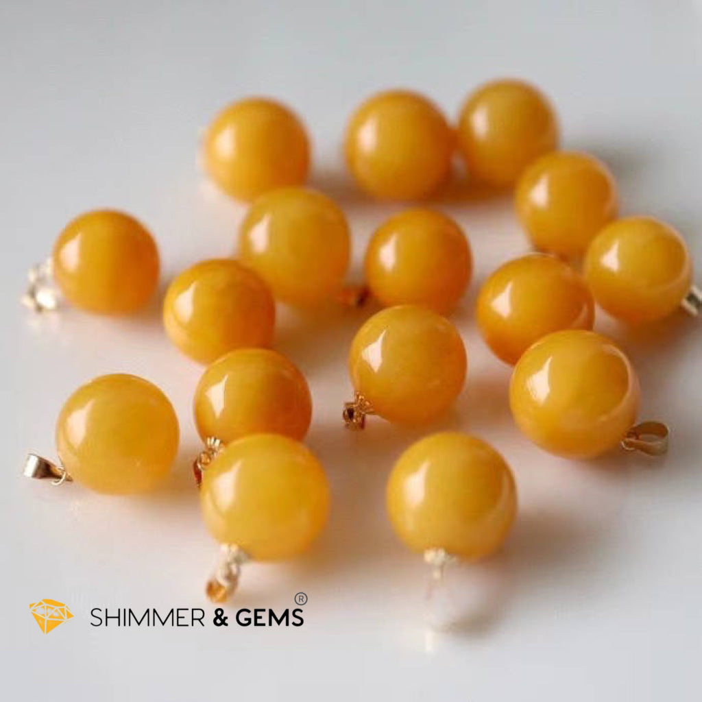 Butter Amber Bead 18K Gold Pendant Charms & Pendants