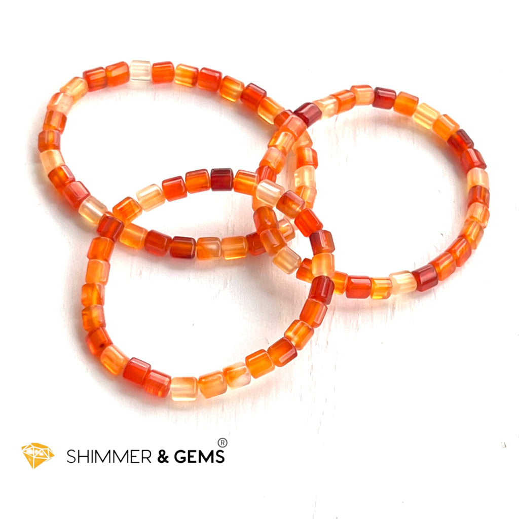 Carnelian 5Mm Tube Healing Bracelets With 14K Gold Filled