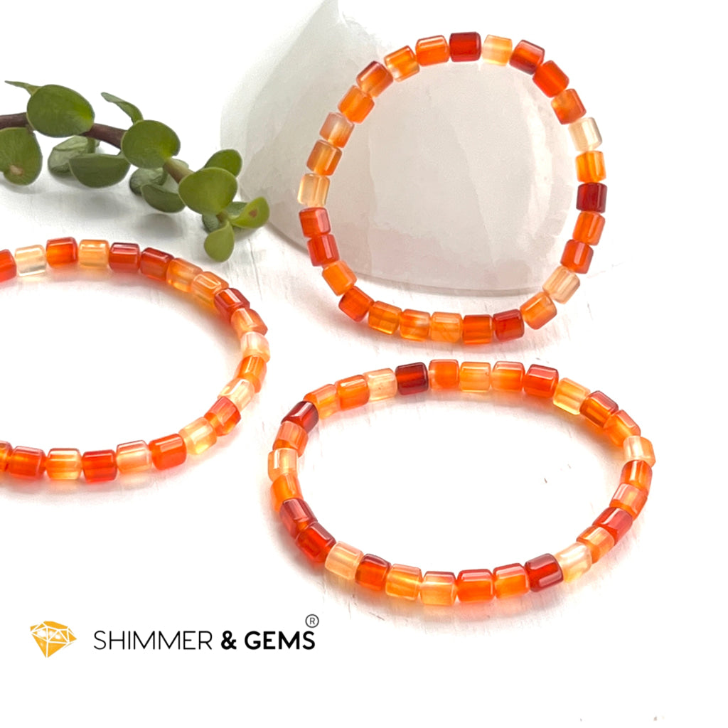 Carnelian 5Mm Tube Healing Bracelets With 14K Gold Filled