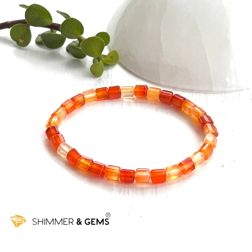 Carnelian 5Mm Tube Healing Bracelets With 14K Gold Filled