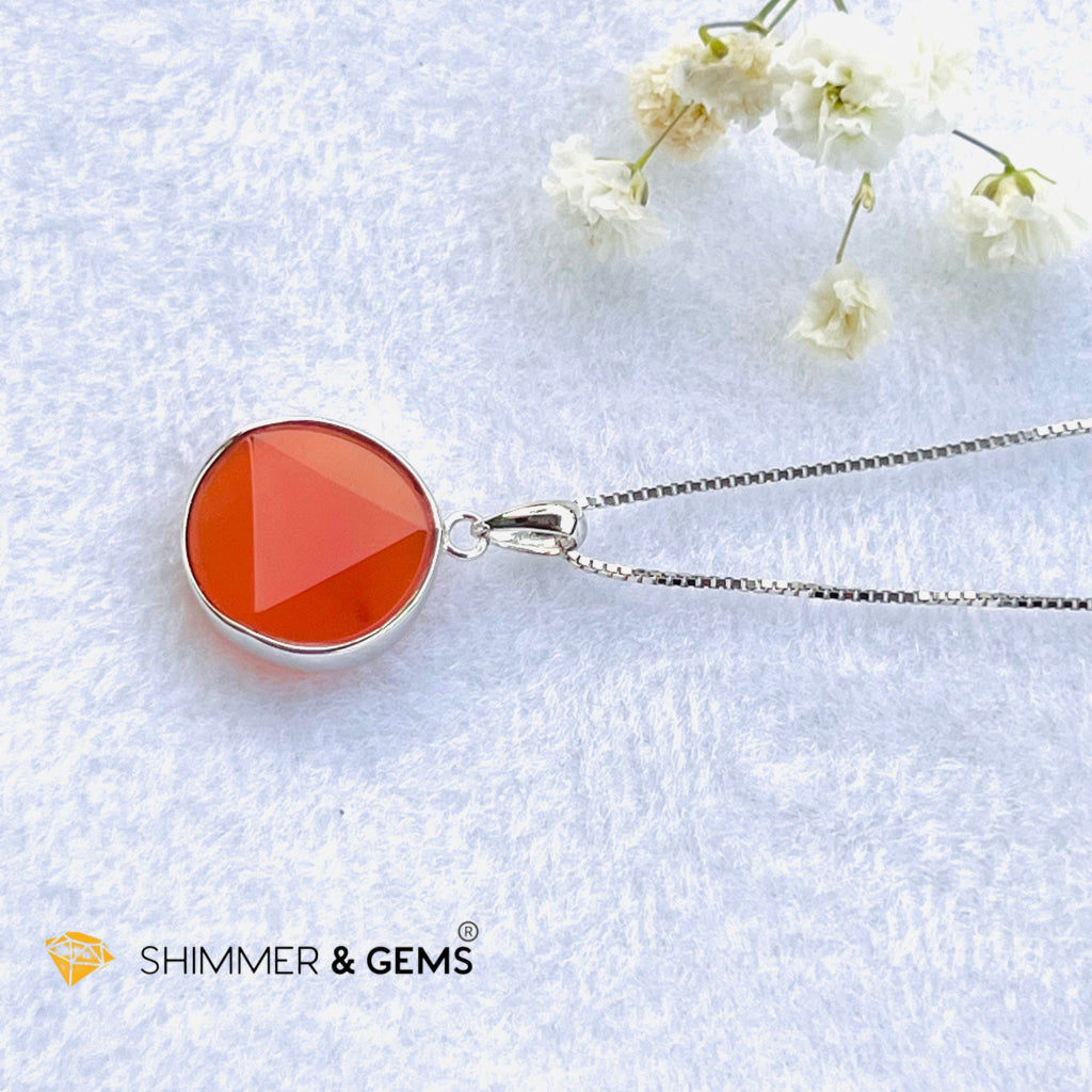 Star Of David Carnelian Pendants 925 Silver (Motivation & Creativity) 12Mm Pendant Only Charms