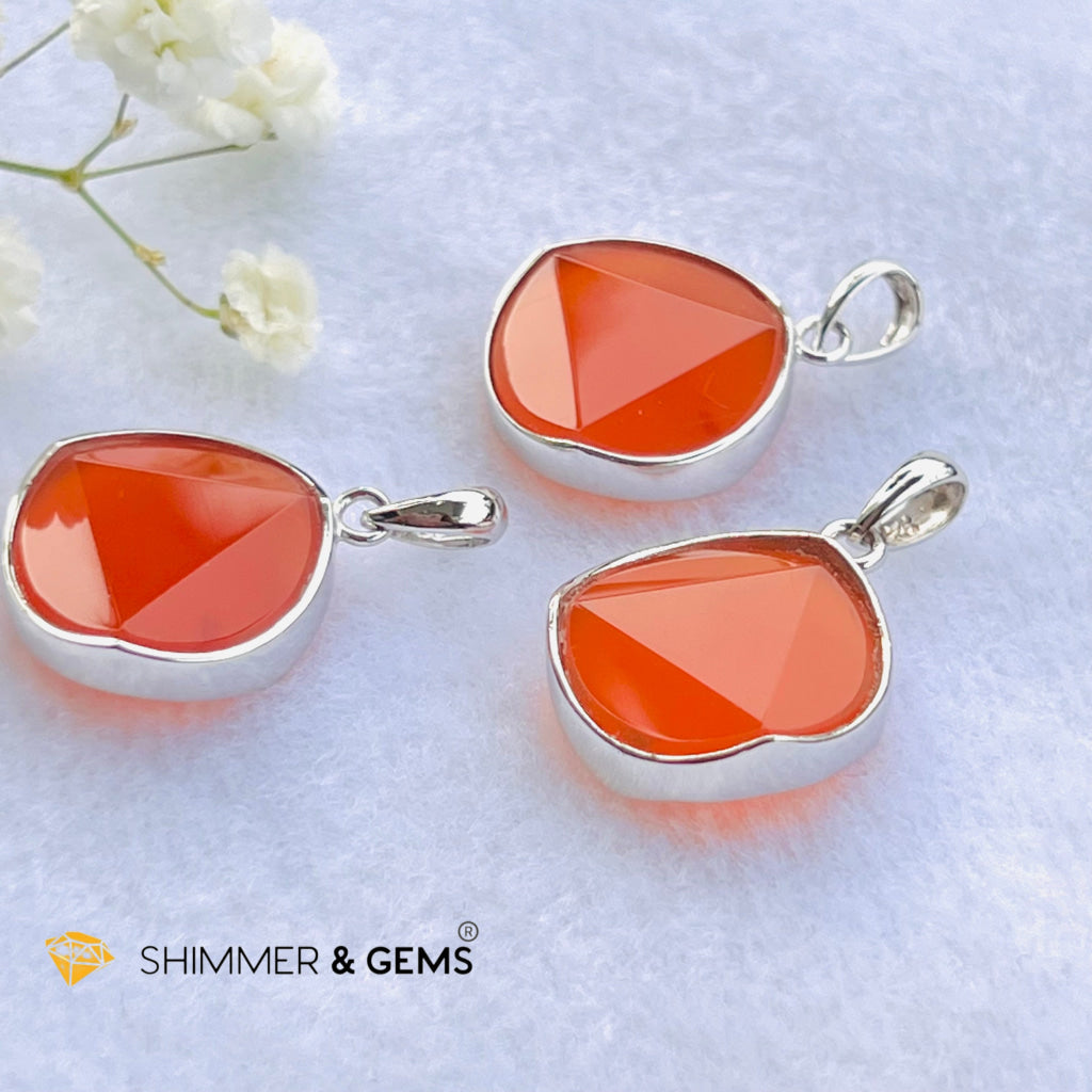 Star Of David Carnelian Pendants 925 Silver (Motivation & Creativity) Charms