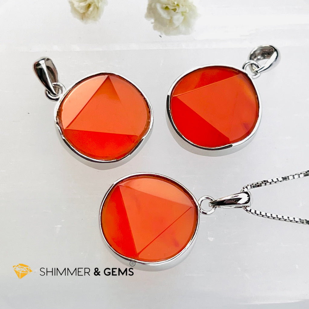 Star Of David Carnelian Pendants 925 Silver (Motivation & Creativity) Charms