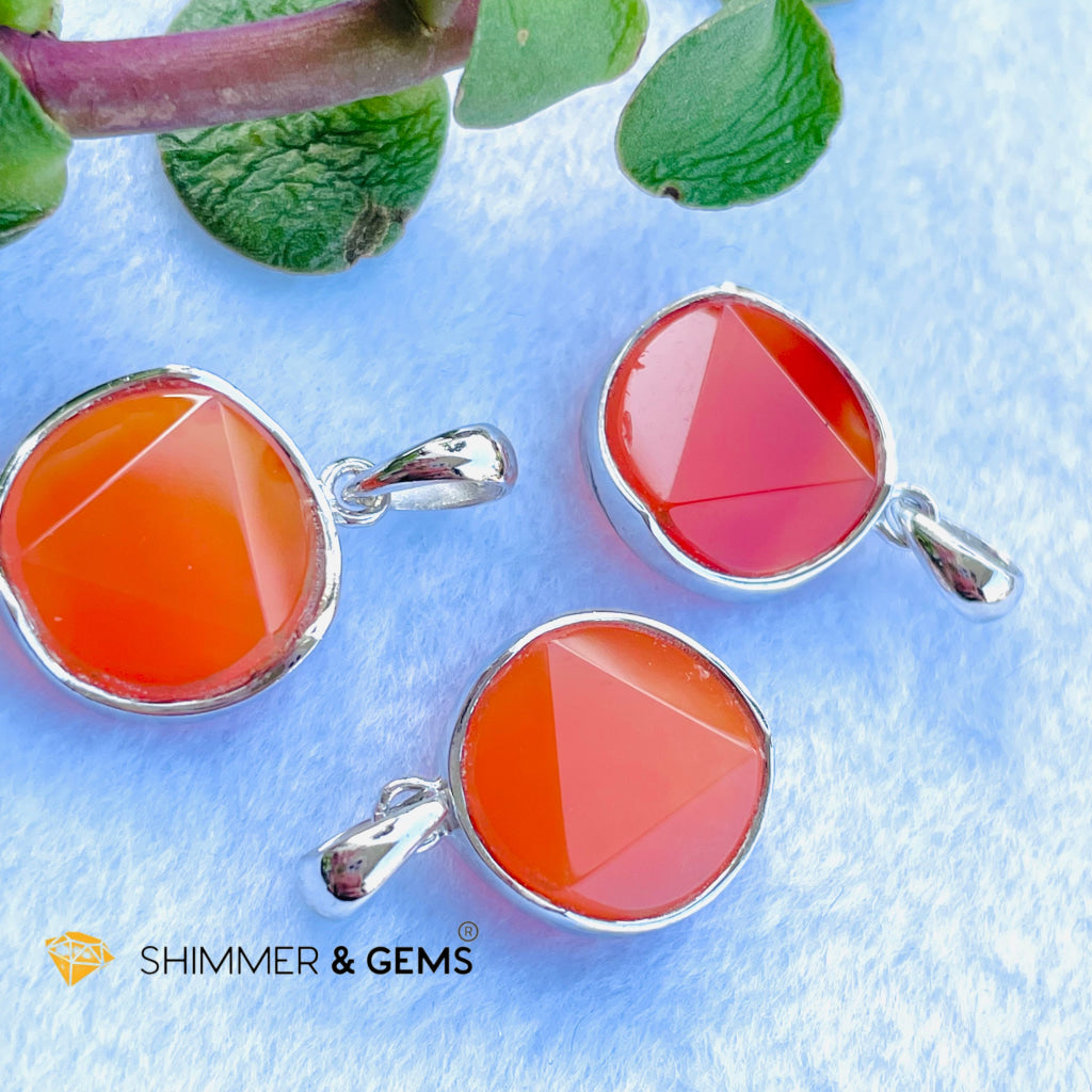 Star Of David Carnelian 12Mm Pendant 925 Silver (Motivation & Creativity) Charms Pendants