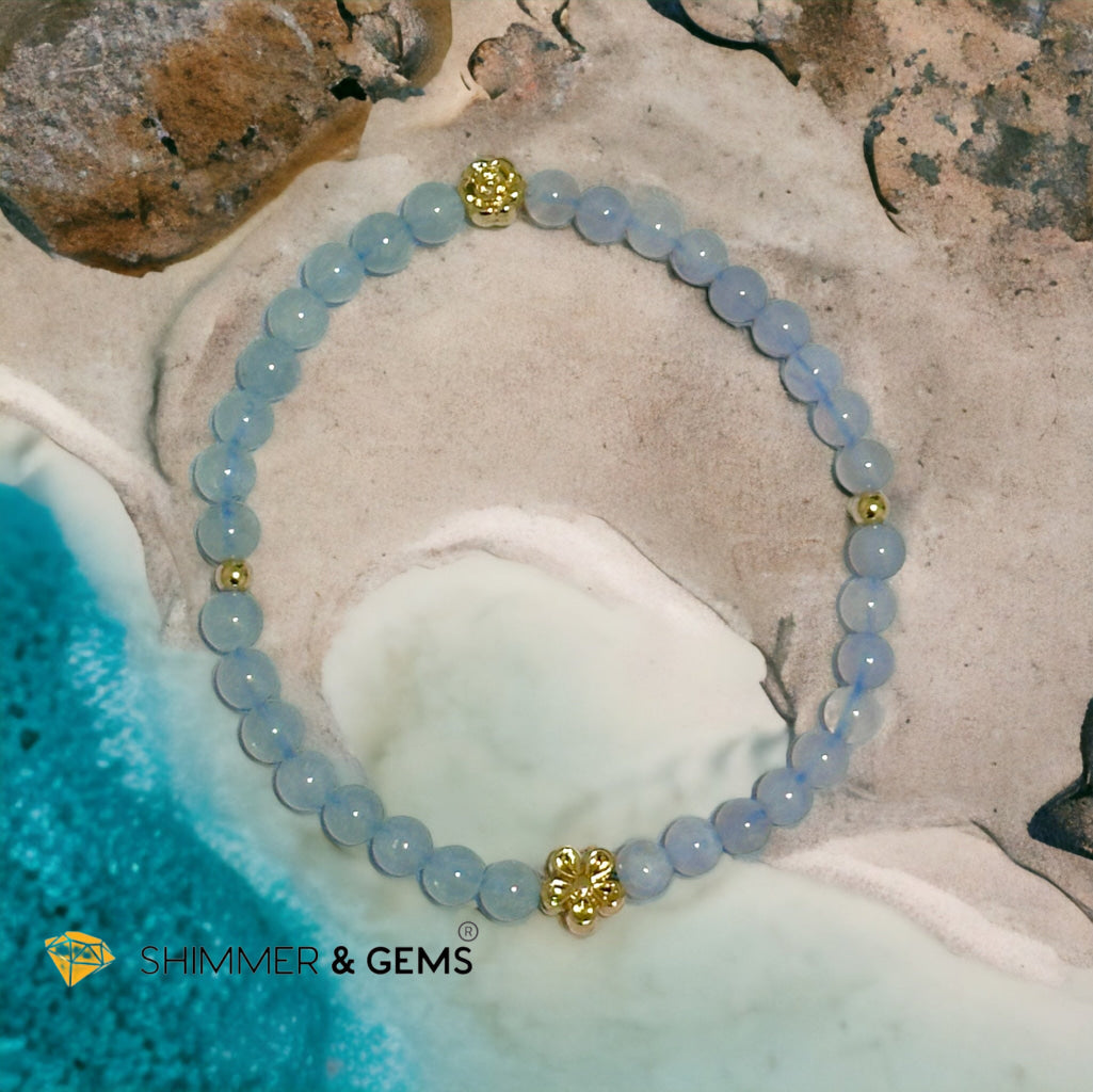 Cash Flow 4mm Bracelet (Aquamarine & Chalcedony)